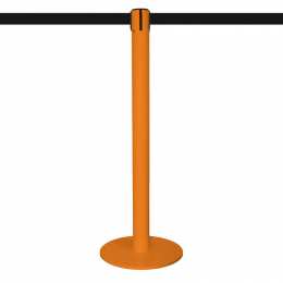 Absperrpfosten mit Gurt 5m - Orange lackiert - MASTER