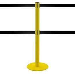 Dual Strap Barrier Post 3m (Yellow, Customisable) - LIMIT DUAL YELLOW