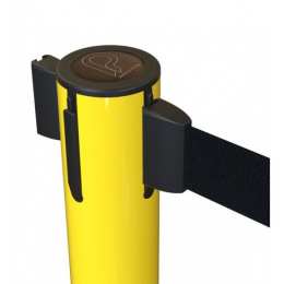 Dual retractable belt stanchion 3m yellow, custom - DUAL YELLOW
