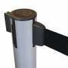 Afzetpaaltje met lint op magnetische voet - zilver - 3,7m lint