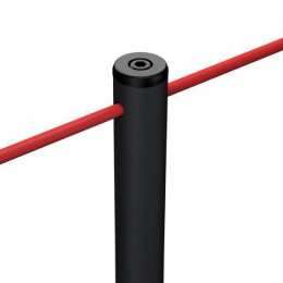 Floor-Mounted Artwork Protection Rope Barrier Post (Black) - LINE FIX