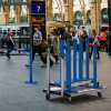 Blauw afzetpaal met lint 5m