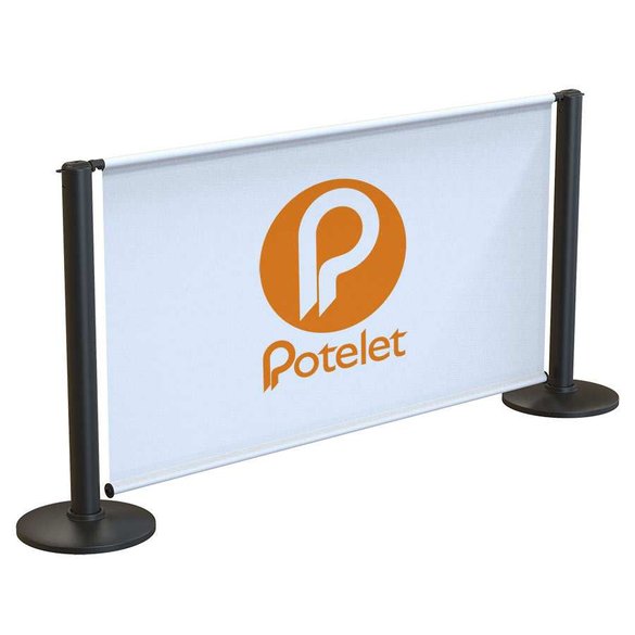 Zwarte plastic banner (aangepast) - BASIC