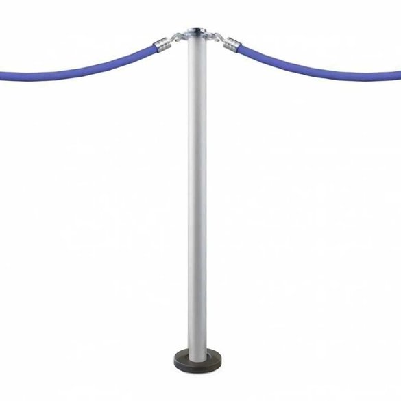 Bodenmontierter Kordelpfosten „Design“ (silber).