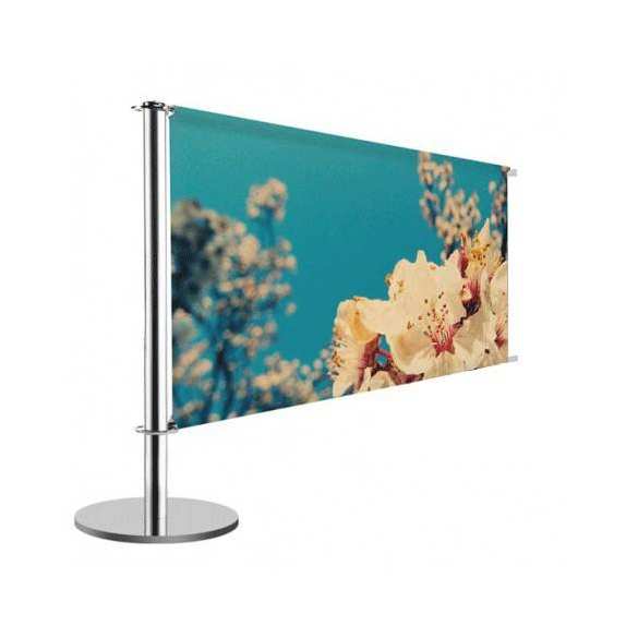 Uibreidingskit voor terras-scheidingunit, chroom (1m50 ) - BANNER