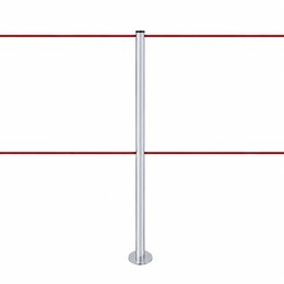 Afzetpaaltje met dubbel koord, te bevestigen (zilver) - LINE FIX DUAL