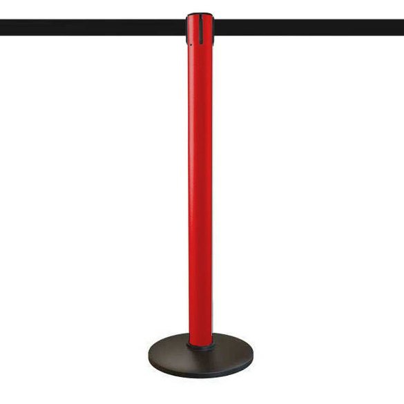 Poteau à sangle 3m (rouge, personnalisable) - Base ECO Poteau à sangle 3m (rouge, personnalisable) - Base ECO