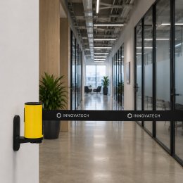 Roterende wandbehuizing met riem 2,5m BASIC (Geel)