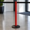 BASIC Kunststoffpfosten rot - One-Way™-Einzugsband, recycelter PP-Standfuss