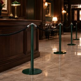 Afzetpaal brits groen - zwart koord - DESIGN
