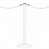 Poteau à corde (blanc laqué), cordons blancs torsadés - DESIGN Poteau à corde (blanc laqué), cordons blancs torsadés - DESIGN