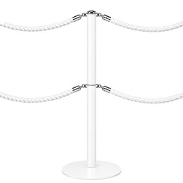 Witte afzetpaal dubbele koord DESIGN