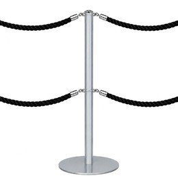 Zilveren afzetpaal dubbele koord DESIGN