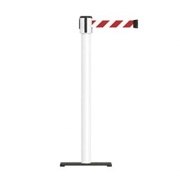 Paletto con nastro retrattile 3m bianco (personalizzabile) - Safety