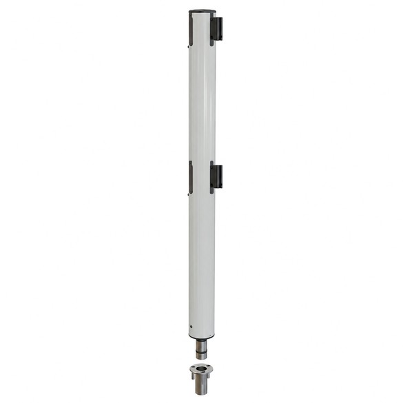 Barrier post grey, double belt, embeddable conduit sleeve - UNFIX DUAL Barrier post grey, double belt, embeddable conduit sleeve - UNFIX DUAL