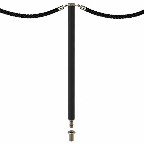 Kordelpfosten schwarz matt werkzeuglos demontierbar - Design Unfix Kordelpfosten schwarz matt werkzeuglos demontierbar - Design Unfix