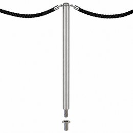 Touwpaal geborsteld inox met een klik te plaatsen - Design Unfix
