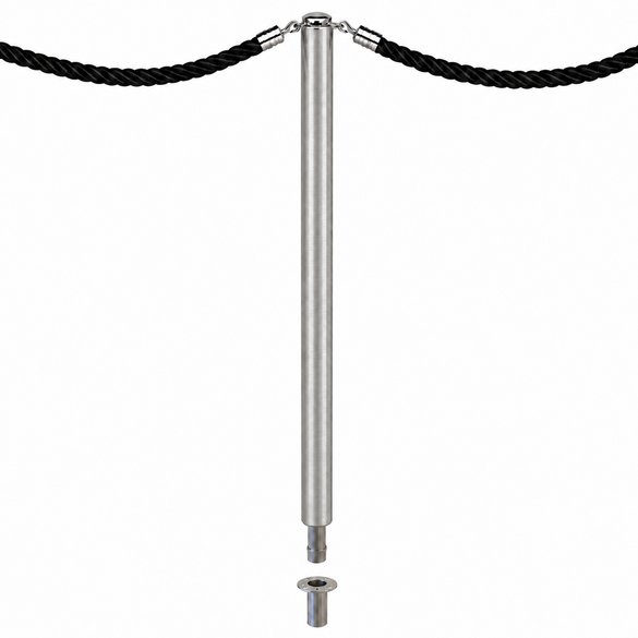 Touwpaal geborsteld inox met een klik te plaatsen - Design Unfix Touwpaal geborsteld inox met een klik te plaatsen - Design Unfix