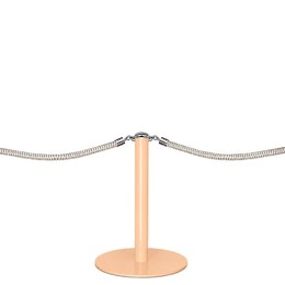 Mini poteau à corde champagne DESIGN MINI avec corde torsadée argentée fixée de chaque côté