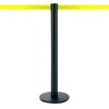 Zwart paal met uitrolbare riem, voor gebruik binnen (Riem 300cm)