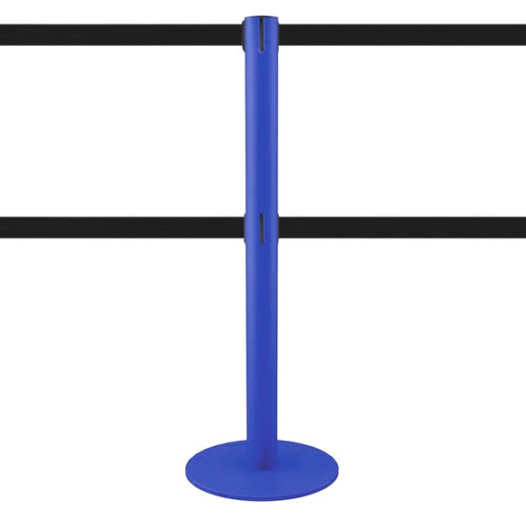 Afzetpaal dubbel afzetlint blauw