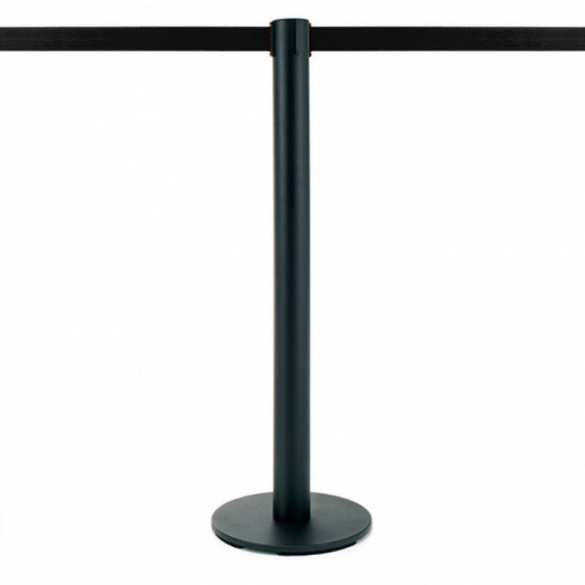 Afzetpaal met afzetband 2m (zwart) - ECO Afzetpaal met afzetband 2m (zwart) - ECO
