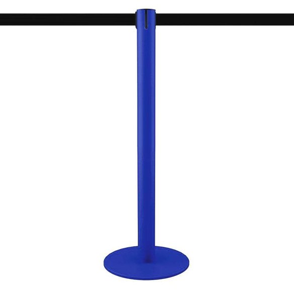 Afzetpaal blauw met lint 3m
