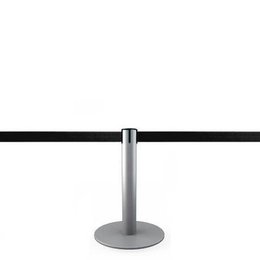 Mini afzetpaal met afzetband 5m (zilver, aanpasbaar) - LIMIT MINI