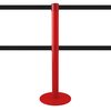 Absperrpfosten mit 2 Gurte 3m (rot, anpassbar) - MASTER DUAL