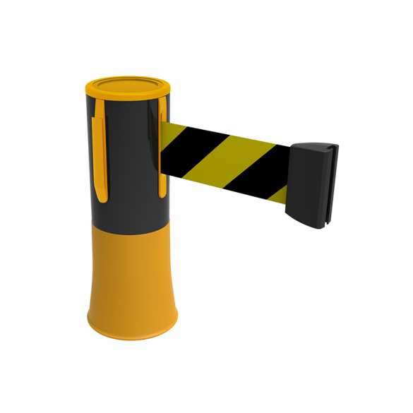 Enrouleur de sangle pour plots de signalisation de chantier (Jaune et noir) Enrouleur de sangle pour plots de signalisation de chantier (Jaune et noir)