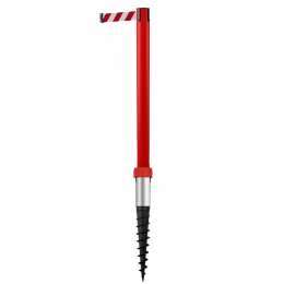Poteau de balisage à enfoncer dans le sol (370cm) - Rouge - INDUSTRIAL DUOFIX