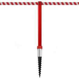 Poteau de balisage à enfoncer dans le sol (370cm) - Rouge - INDUSTRIAL DUOFIX