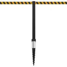 Poteau de balisage à planter dans le sol (370cm) - Noir - INDUSTRIAL DUOFIX 