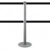 Afzetpaal met dubbel lint 3m (zilver) - MASTER DUAL
