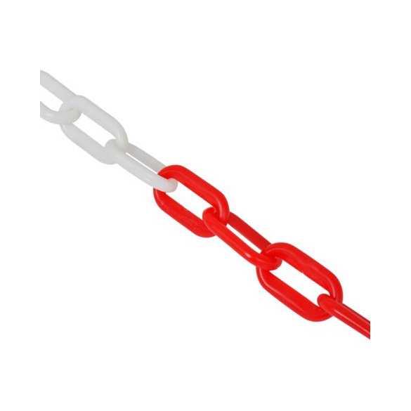 Chaîne plastique pour balisage (rouge et blanc) - INDUSTRIAL Chaîne plastique pour balisage (rouge et blanc) - INDUSTRIAL