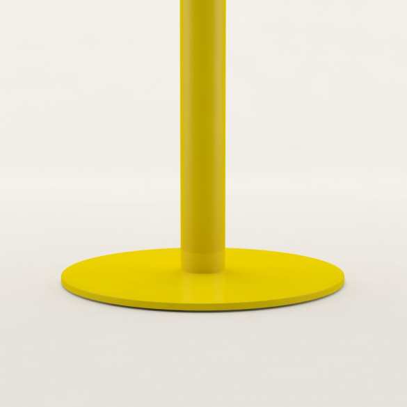 Poteau Acier Jaune/Noir Sur Socle Jaune