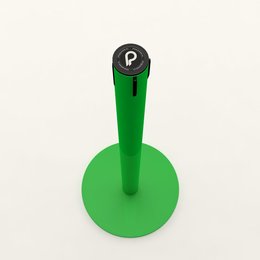 LIMIT apple green retractable belt stanchion with 3m black belt overview