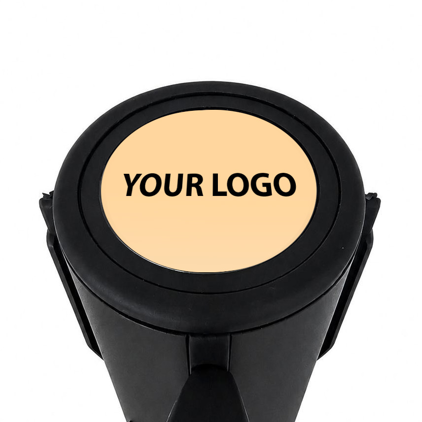 Gepersonaliseerde dop van een afzetpaal bedrukt met uw eigen logo