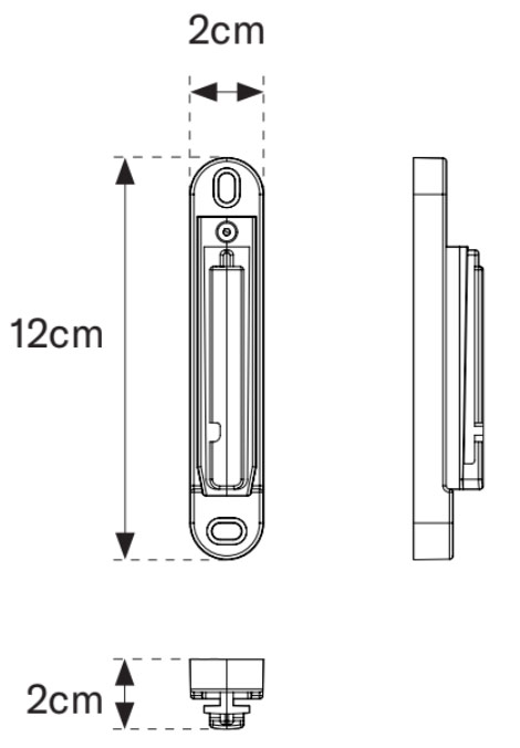 Dimensions du récepteur mural SAFETY